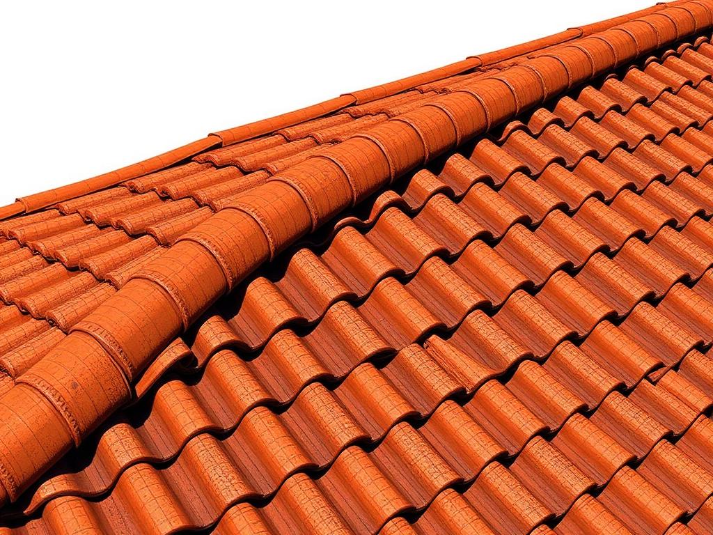 Concept visual of ridge cap tiles reset in a straight, evenly closed line along the roof ridge.